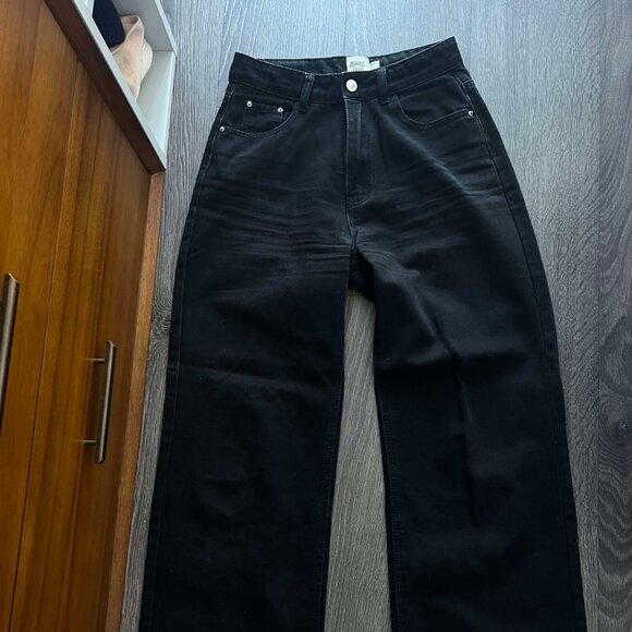 Wide Leg Black Jeans - Picture 1 of 3